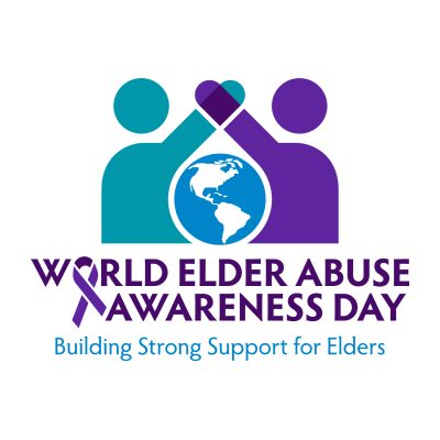 World Elder Abuse Awareness day logo. Building Strong Support for Elders